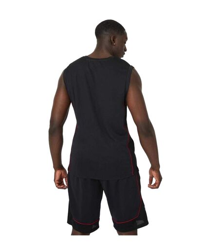 Mens Sleeveless Basketball Jersey Black Red Everlast