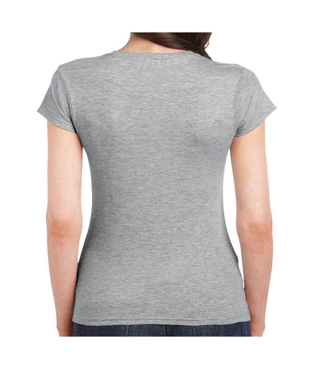 Womens/ladies Softstyle Ringspun Cotton Fitted T-shirt Sports Grey Gildan-2