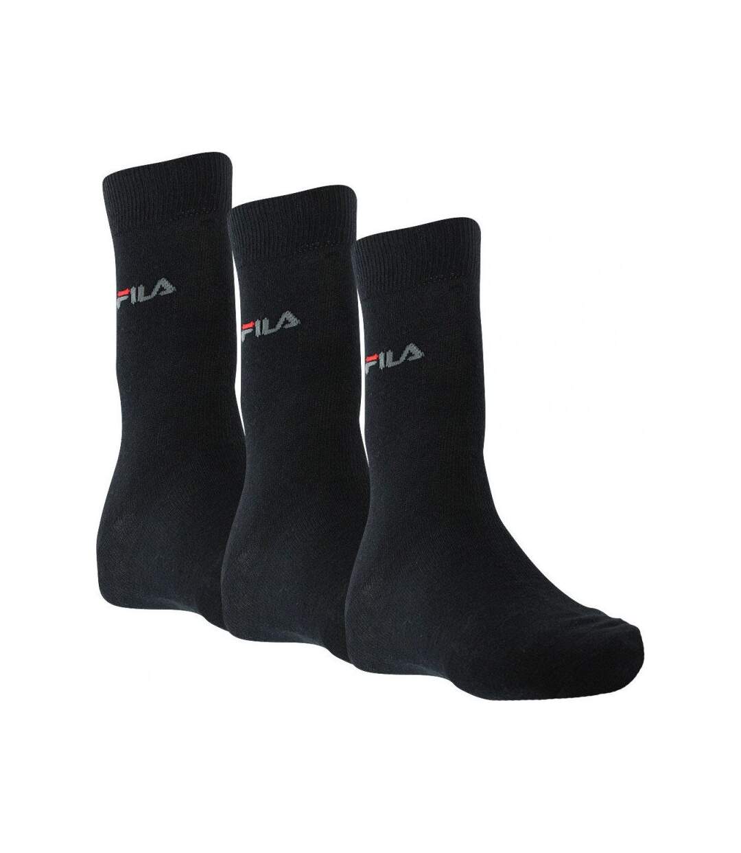 FILA Lot de 3 paires de Chaussettes Homme Coton FINES Noir