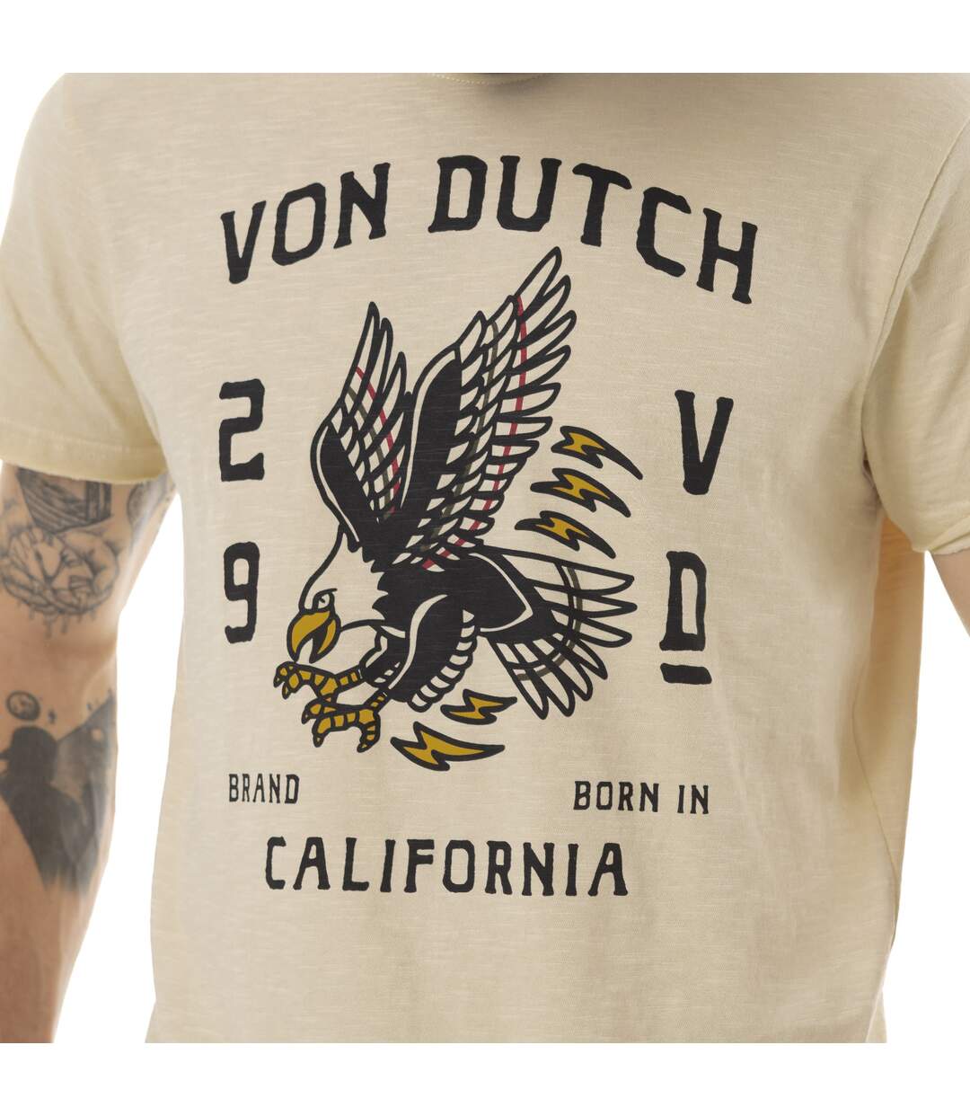 T-shirt homme col rond regular en coton print devant Brave Vondutch-3