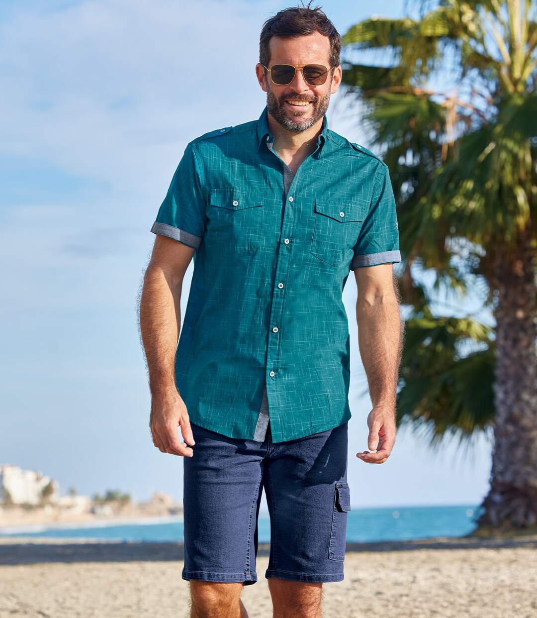 Bermuda Denim Stretch Cargo Island-3