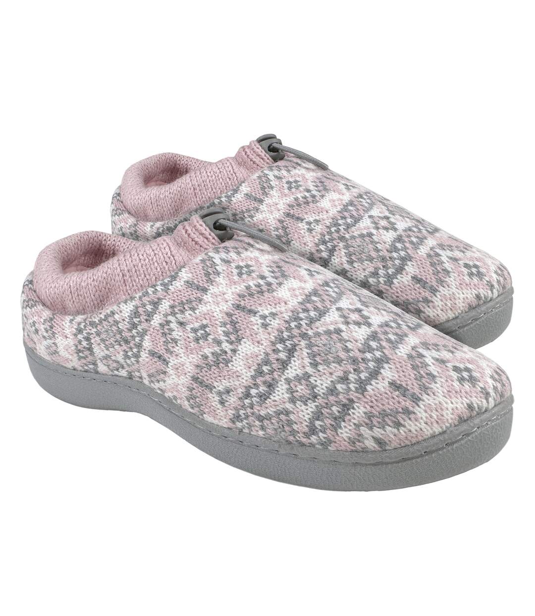 Ladies Knitted Drawstring Slippers for Winter-1