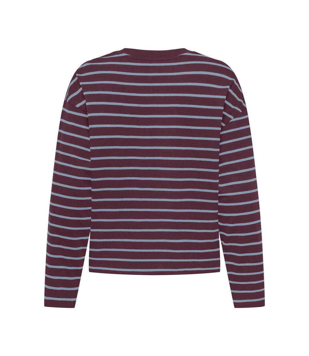 T-Shirt manches longues marron/bleu femme only happy-2