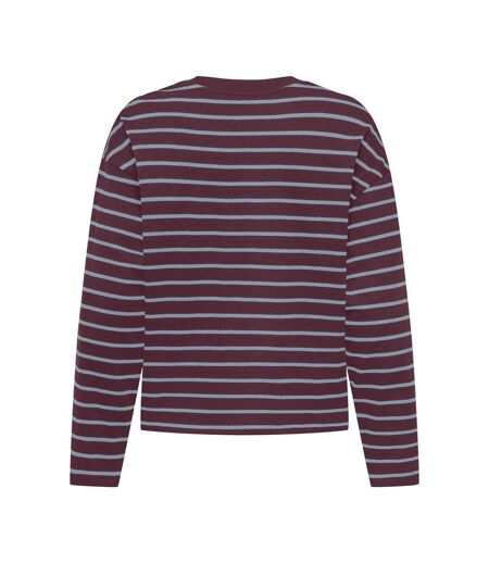 T-Shirt manches longues marron/bleu femme only happy