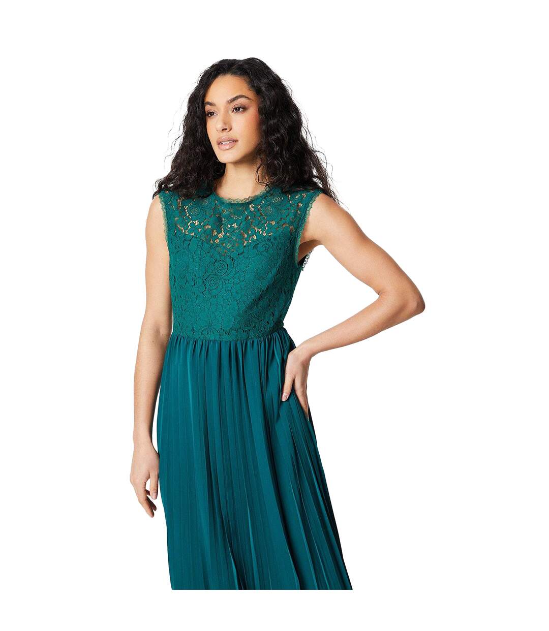 Robe mi-longue femme vert Principles-3