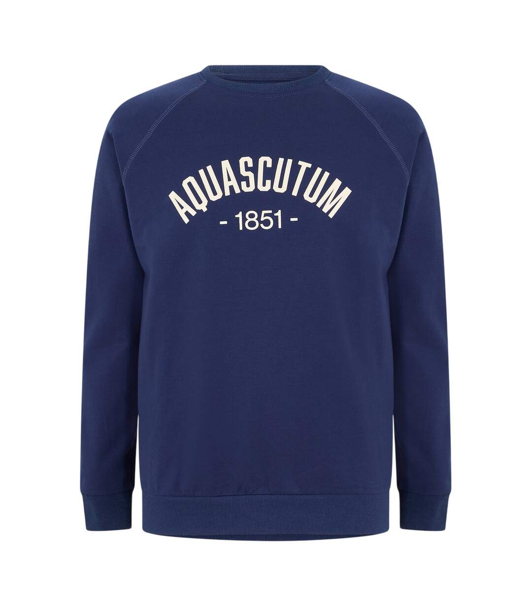 Sweat Manches Raglan Motif/style Emblème Homme Bleu Marine Aquascutum-1