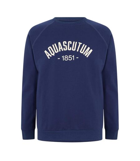 Sweat Manches Raglan Motif/style Emblème Homme Bleu Marine Aquascutum