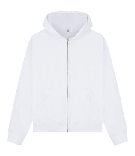 Unisex adult premium boxy oversized full zip hoodie white Casual Classics
