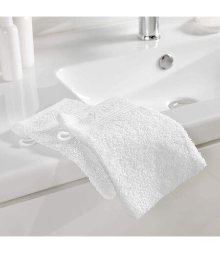 Lot de 2 Gants de Toilette Tendresse 15x21cm Blanc