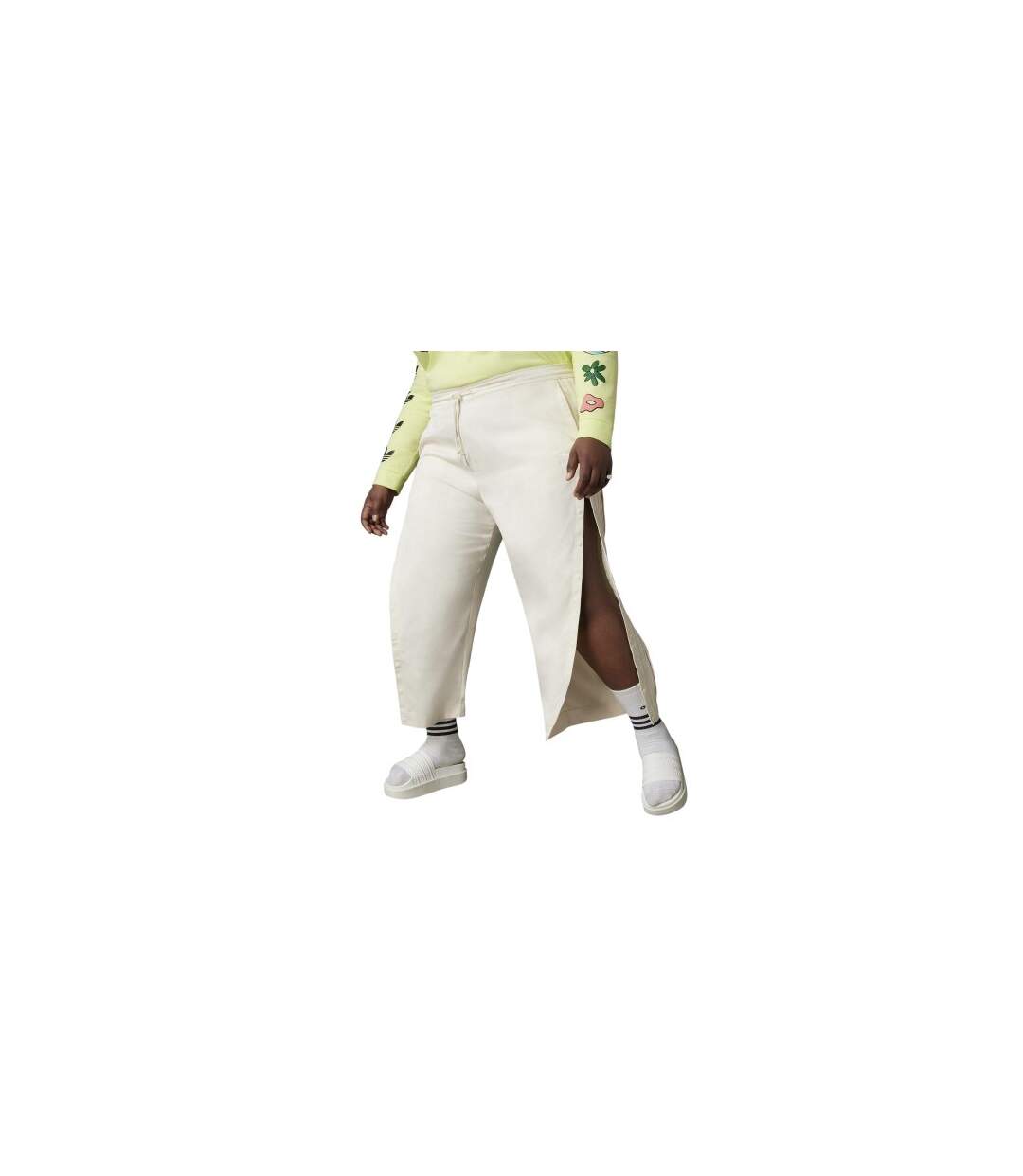 Pantalon De Jogging Motif/style Uni Femme Blanc Cassé Adidas-1