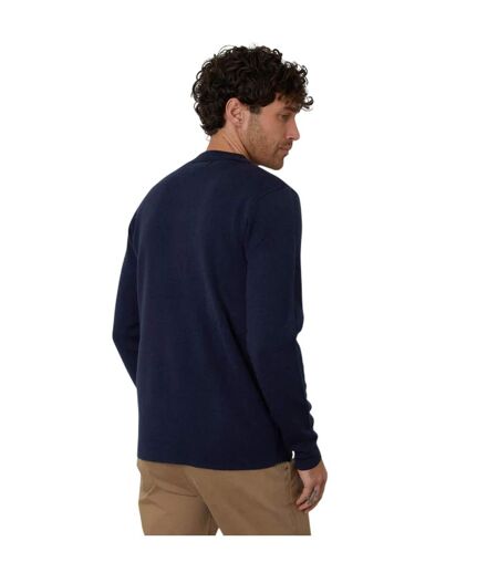 Mens Knitted Zip Front Cardigan Navy Threadbare