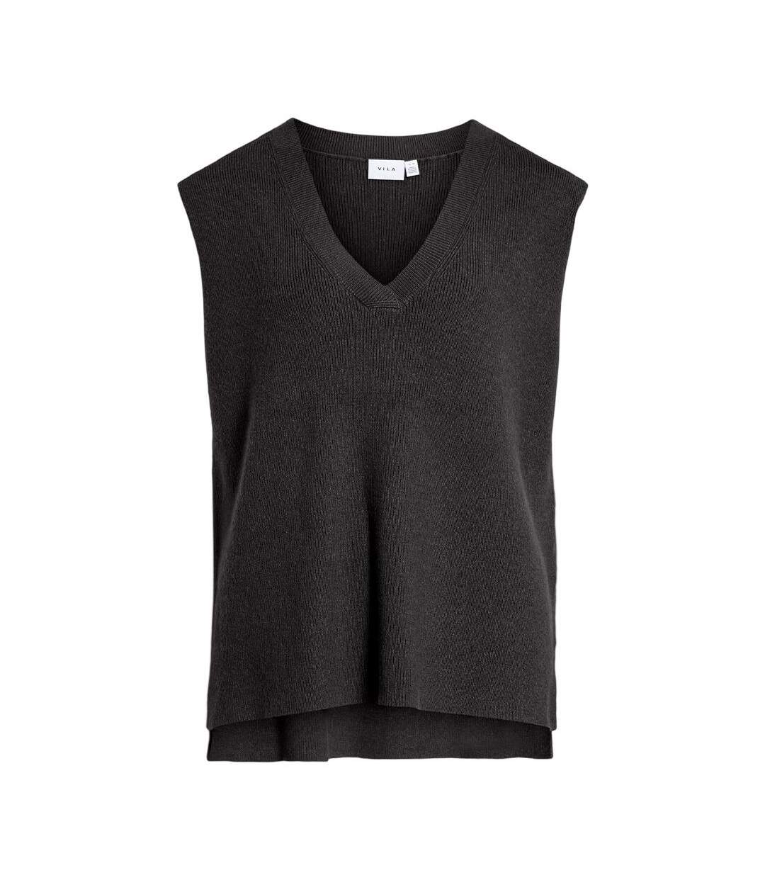 Pull sans manches gris femme vila vichelle-1