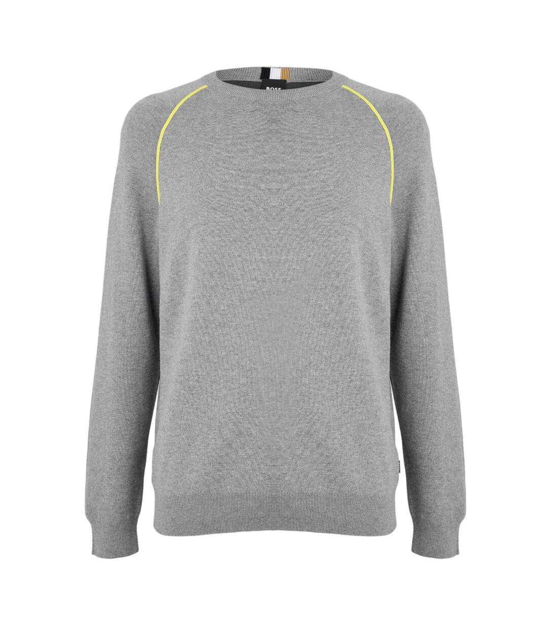 Mens Knitted Raglan Sweater Top Bright Yellow Boss-1