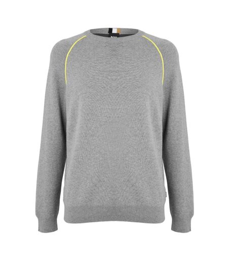 Mens Knitted Raglan Sweater Top Bright Yellow Boss