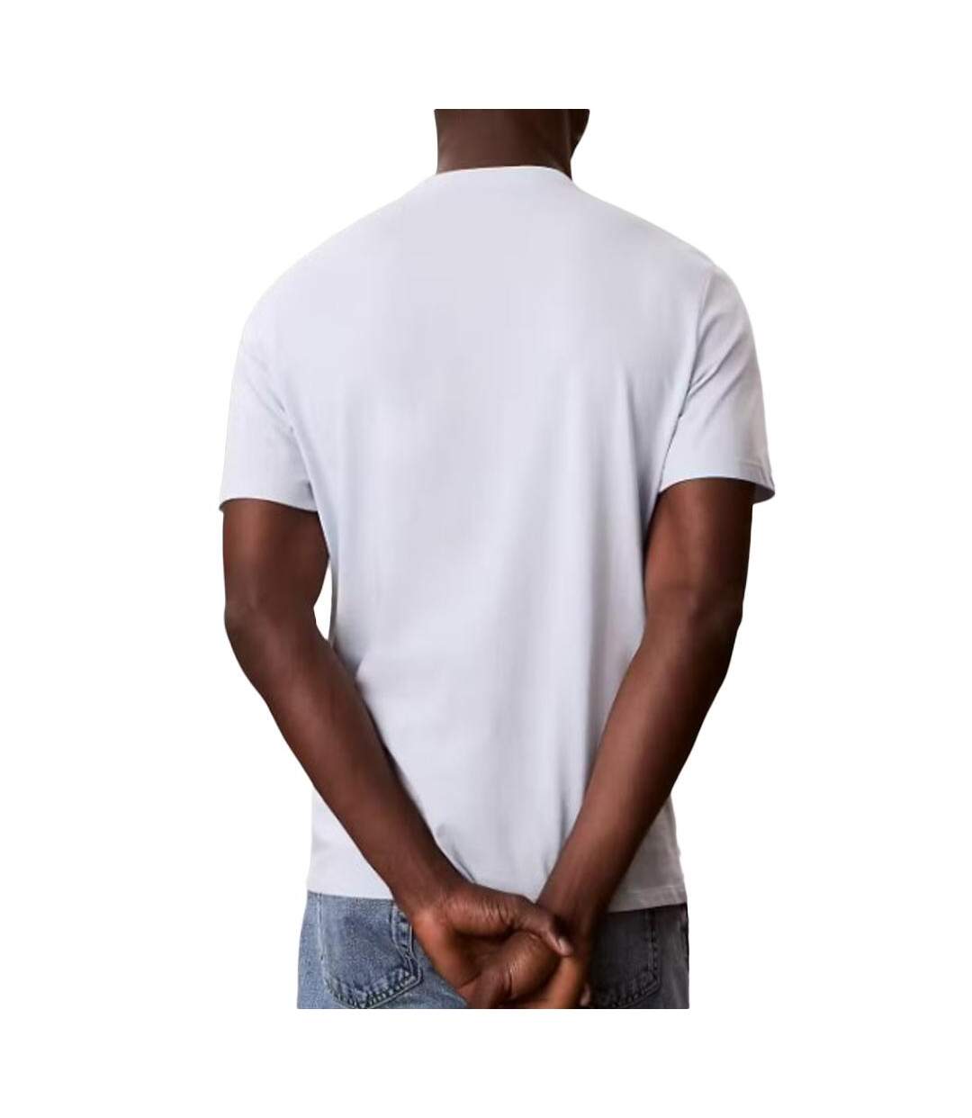 T-Shirt gris clair homme calvin klein jeans 30s eu wholesale-2