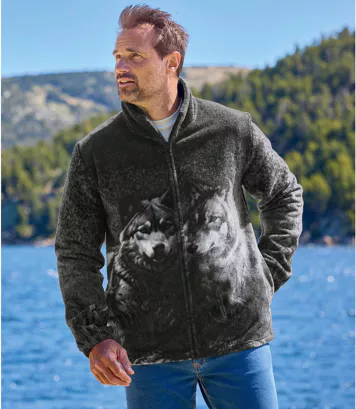 Veste Polaire Imprimé Loups 