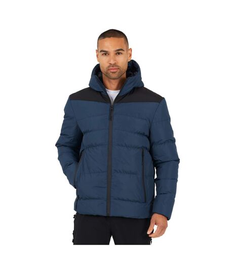 Doudoune À Capuche Motif/style Matelassé Homme Bleu Pétrole Brave Soul