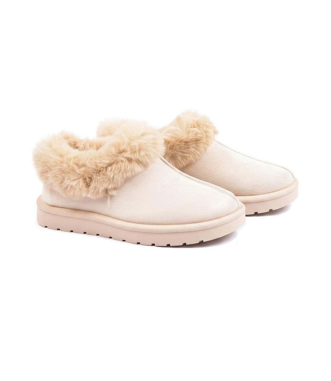 OZABI Pantoufles Femme Hiver Scandinave, Semelle Crantée Intérieur Extérieur-3