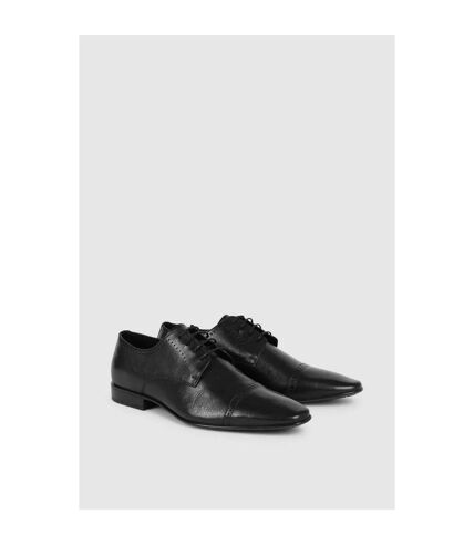 Debenhams Mens Leather Punch Detail Derby Shoes (Black) - UTDH2722