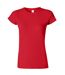 T-shirt À Manches Courtes Femme Rouge Gildan-1