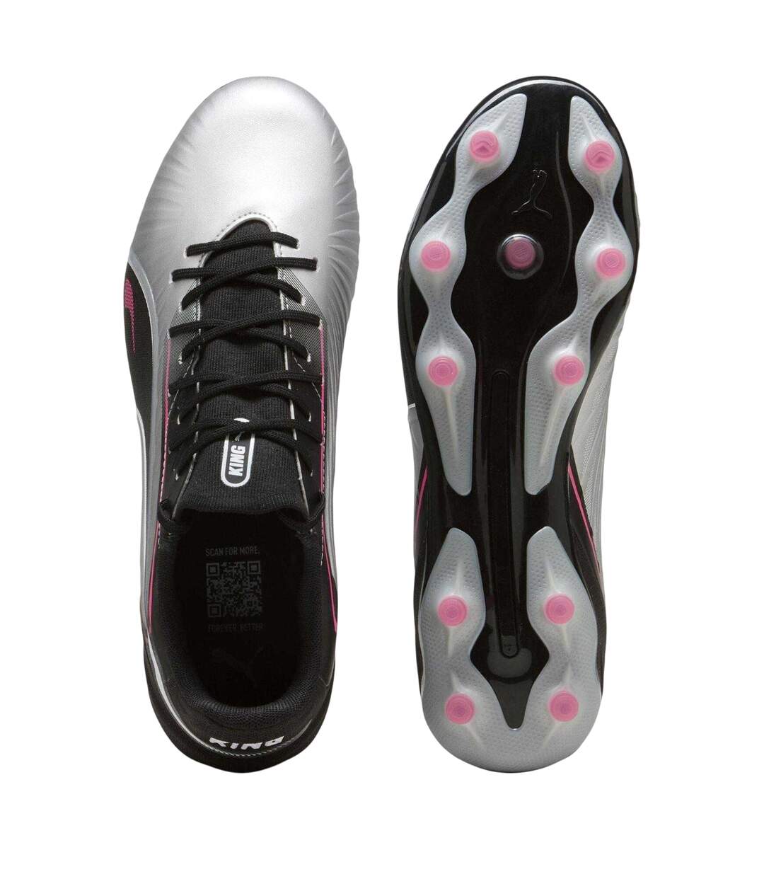 Mens King Match Firm Ground Football Boots Silver Black Puma-3