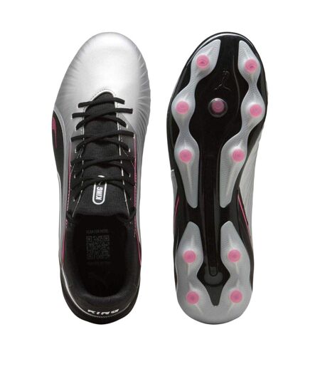 Mens King Match Firm Ground Football Boots Silver Black Puma
