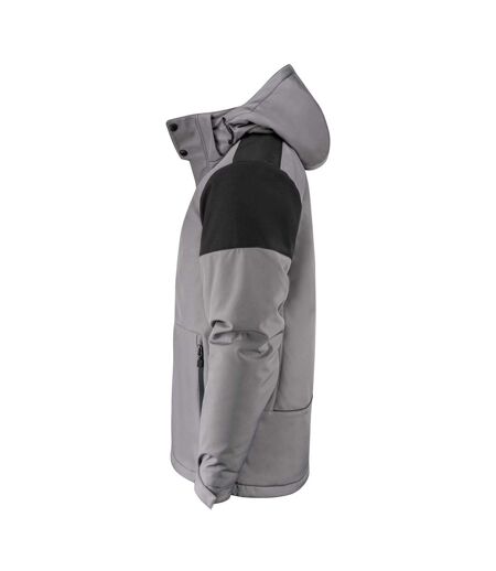 Mens Padded Soft Shell Jacket Anthracite Black Printer
