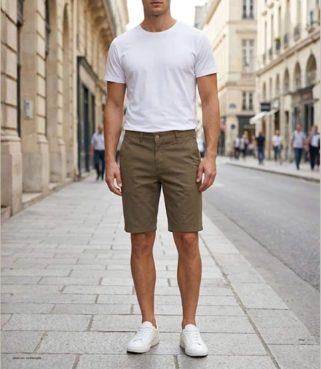 CHALLENGER BER4012 Bermuda uni en coton stretch pour un confort estival optimal-5