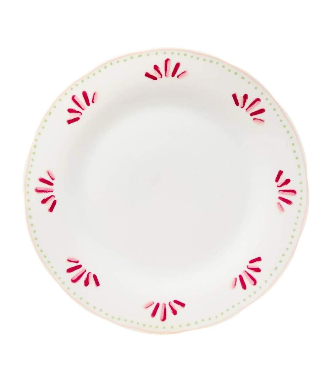 Lot de 6 Assiettes Plates Fleur de Rose 26cm Multicolore-1