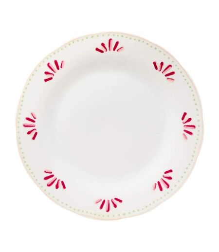 Lot de 6 Assiettes Plates Fleur de Rose 26cm Multicolore
