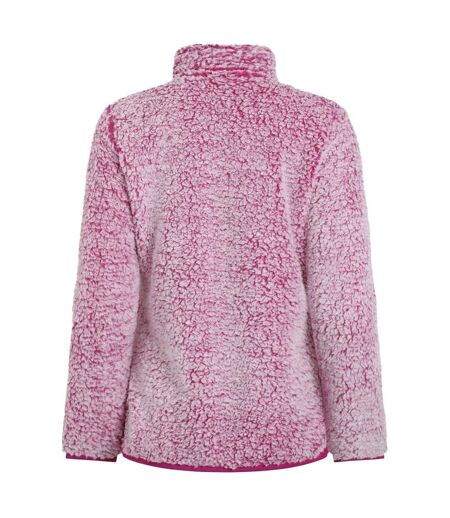 Womens/ladies madi cosy quarter zip fleece top dark raspberry Weird Fish