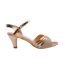 Womens/ladies stormi buckle low heel sandals gold Where´s That From