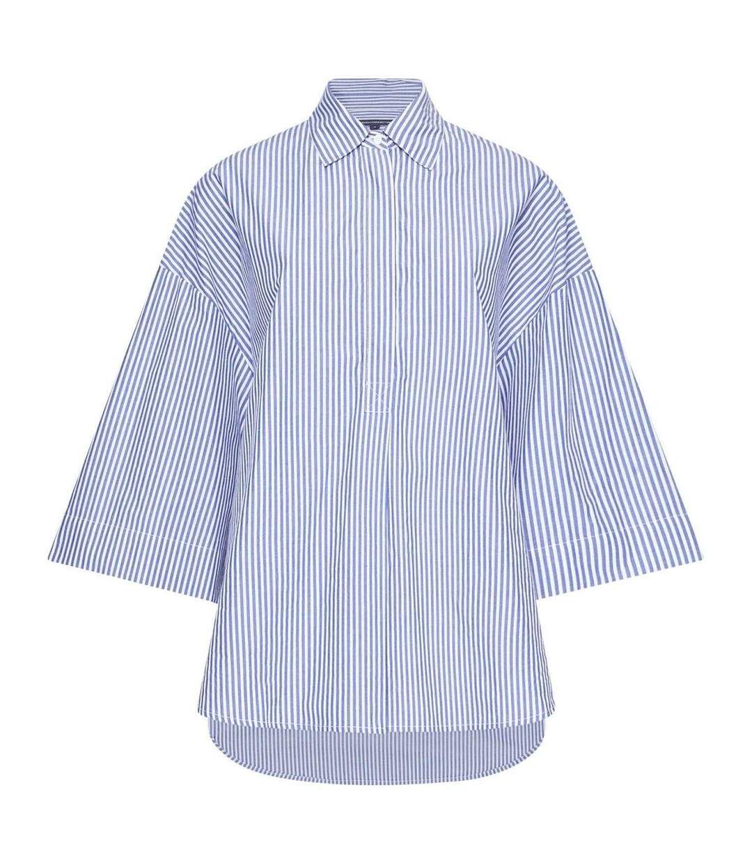 Womens/ladies Rhodes Striped Shirt White Marine French Connection-2
