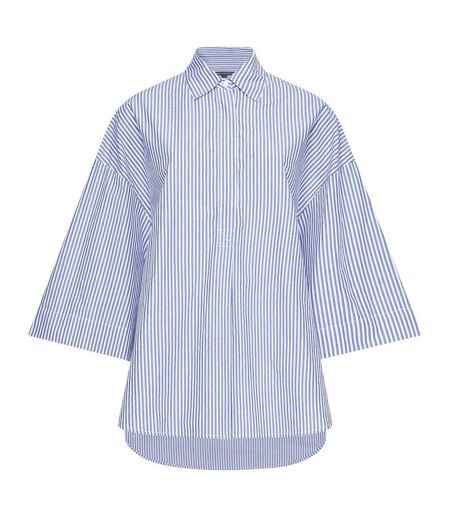 Womens/ladies Rhodes Striped Shirt White Marine French Connection