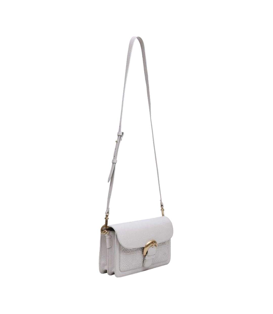 Sienna Embossed Leather Crossbody Bag One Size Ivory Biba-3