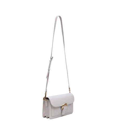 Sienna Embossed Leather Crossbody Bag One Size Ivory Biba