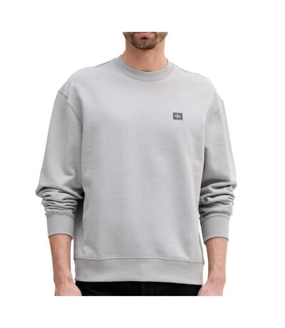 Sweat gris homme calvin klein jeans badge terry - l