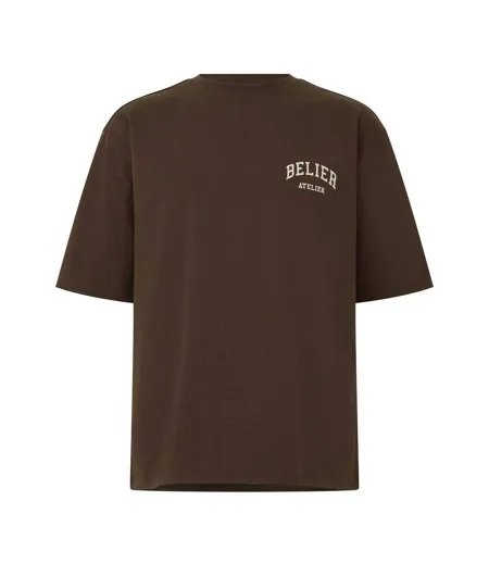 Mens Campus Atelier T-shirt Brown Ecru Belier