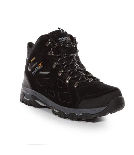 Regatta Mens Tebay Thermo Waterproof Suede Walking Boots (Black/Light Grey) - UTRG8274