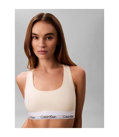 Womens/ladies Logo Cotton Blend Bralette Yellow Pear Calvin Klein