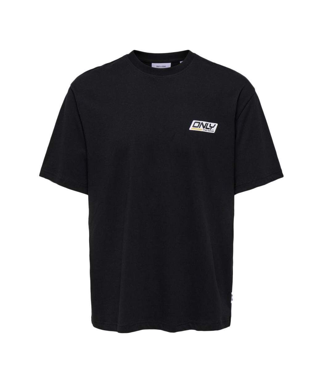 T-shirt noir homme only & sons print logo-1