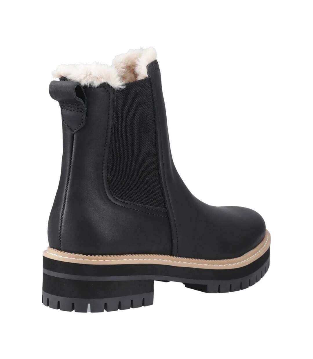 Womens/ladies Bennet Contrast Leather Ankle Boots Black Toms-2