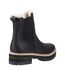 Womens/ladies Bennet Contrast Leather Ankle Boots Black Toms-2