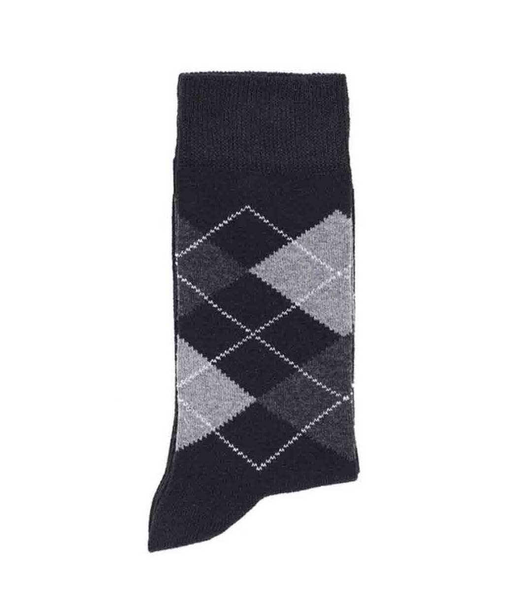 Chaussettes homme noires Intarsia-2