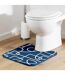 Tapis Contour WC Microfibre Labyrinthe 45x45cm Bleu-5