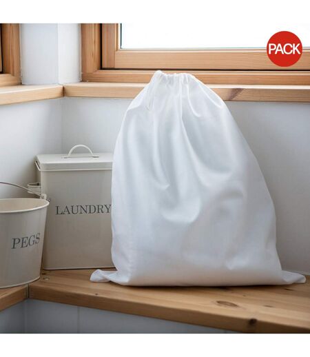 Towel City Laundry Bag (Pack of 2) (White) - UTRW6669