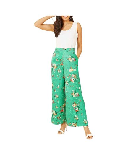 Pantalon Motif/style Floral Femme Vert Yumi