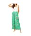 Pantalon Motif/style Floral Femme Vert Yumi-1