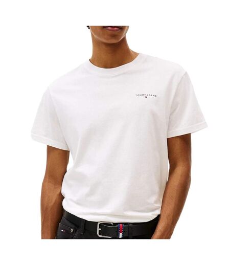 T-shirt blanc homme tommy hilfiger slim linear - l
