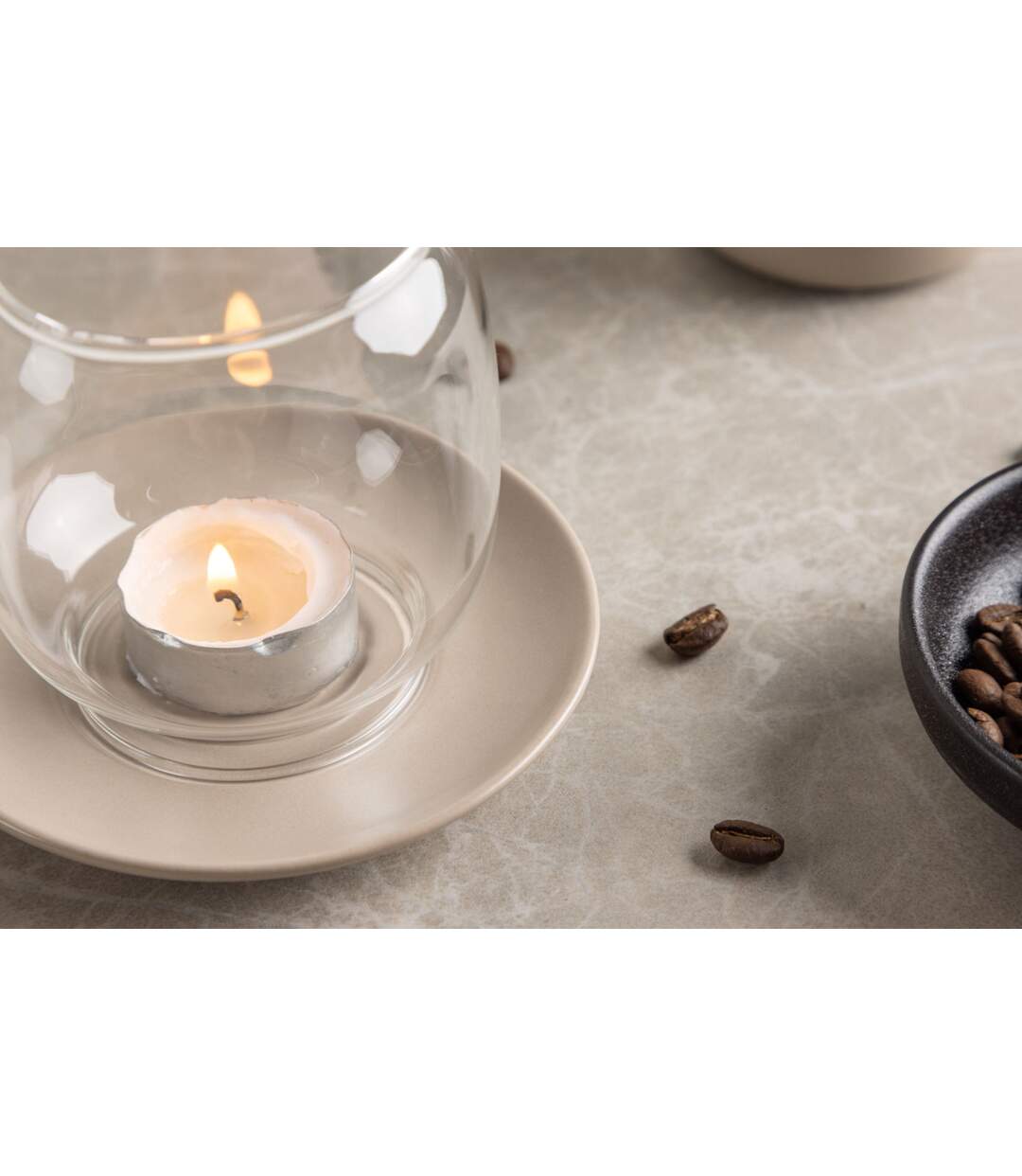 Lanterne en Verre Archy 12cm Beige-3